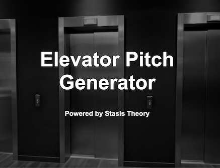screenshot of elevator pitch tool