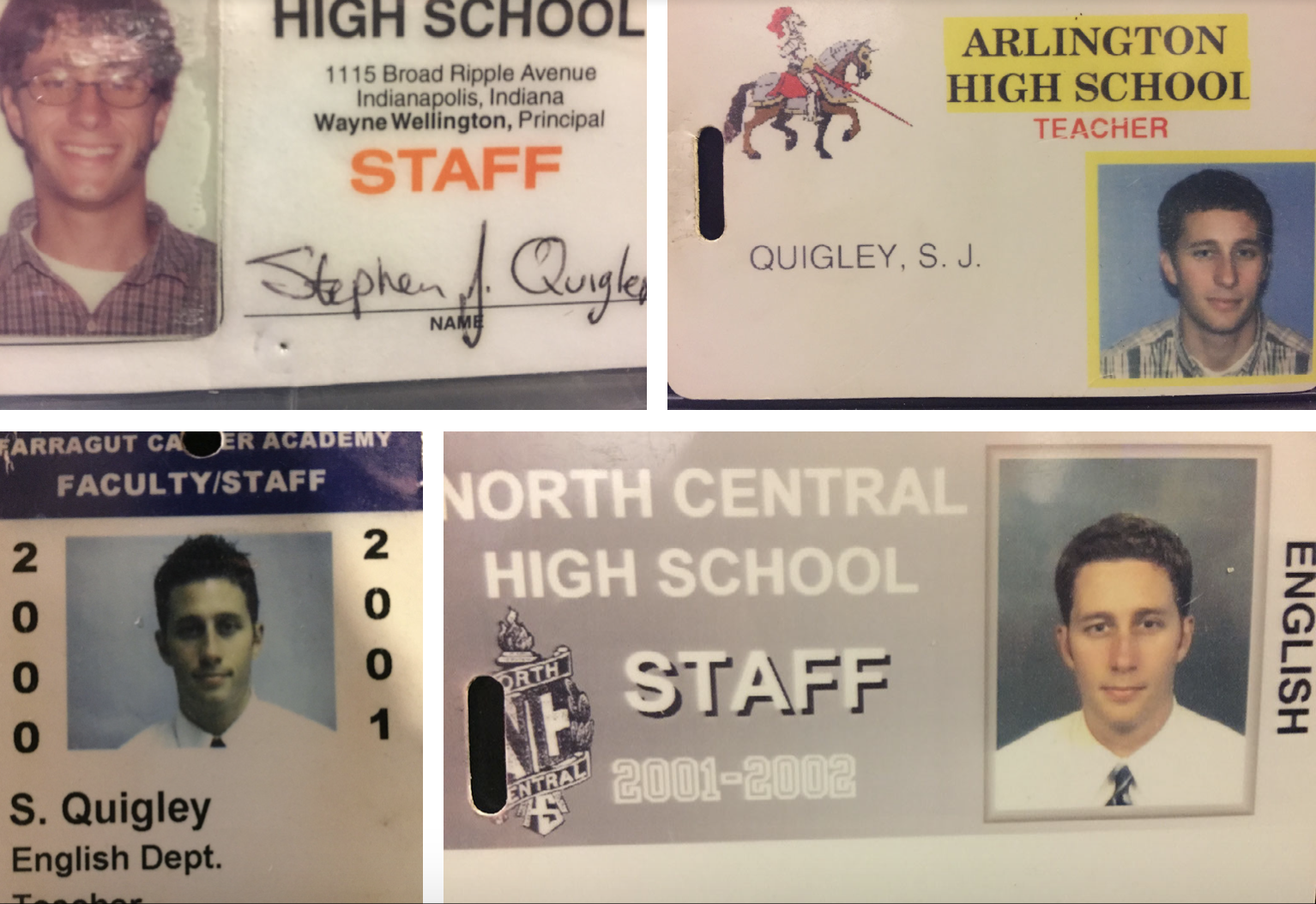 My various teaching identification cards