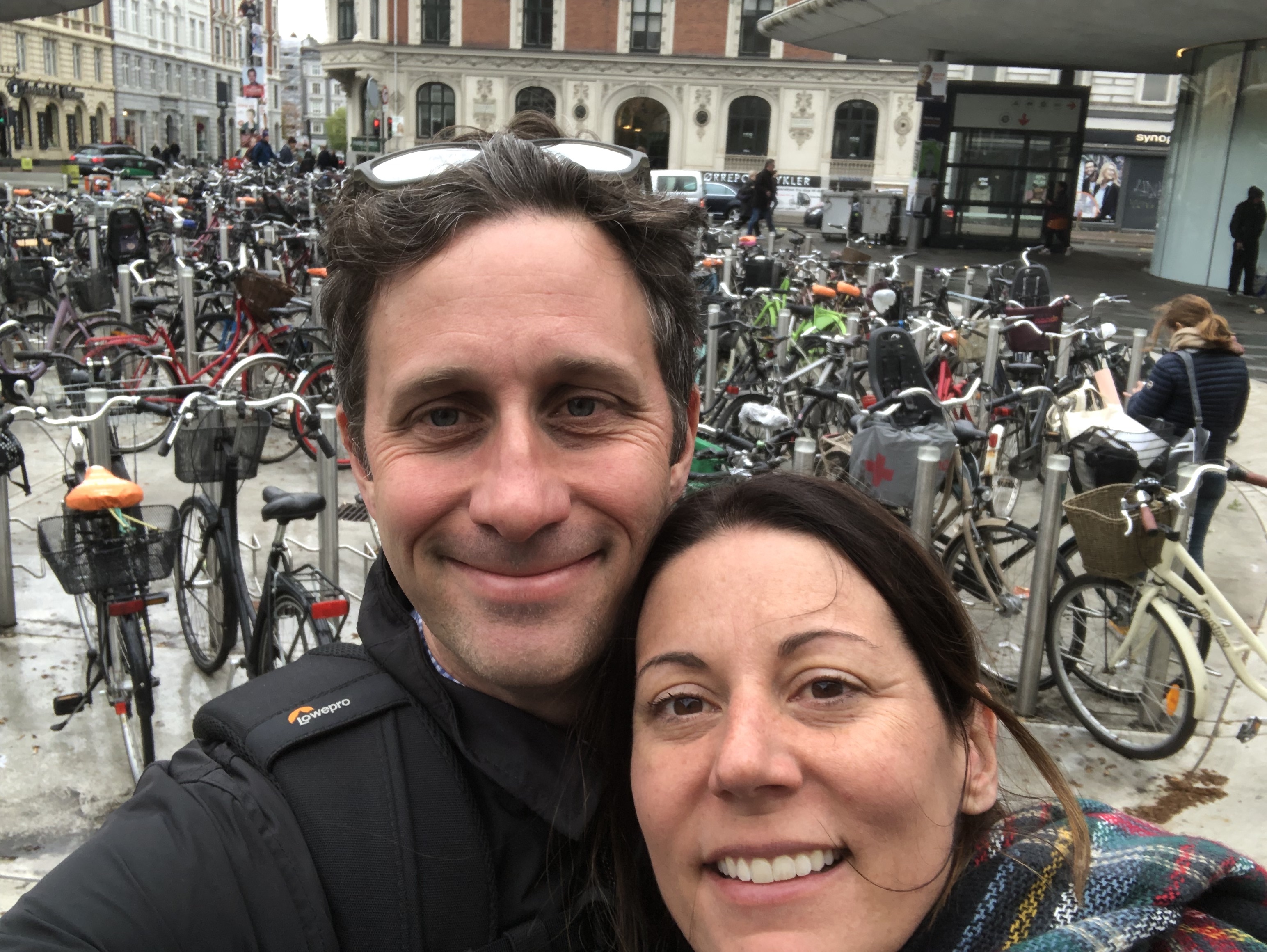 My wife and I at the Helsinki train station.