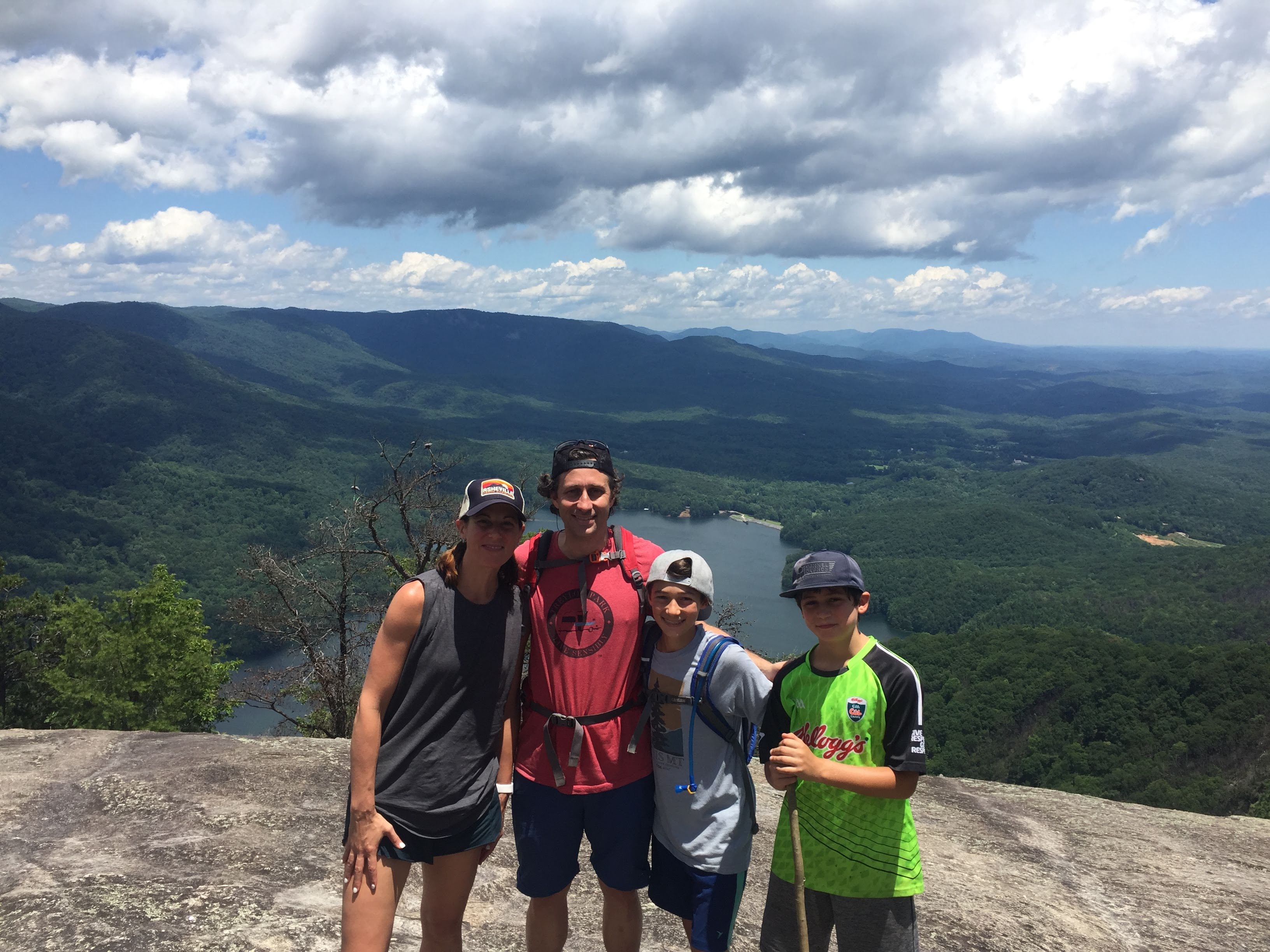 My family on Table Rock mountain in South Carolina